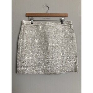 NEW J. CREW ‘Origami’ Faux Wrap Mini Skirt 8 Champagne Matelasse Women’s B4754